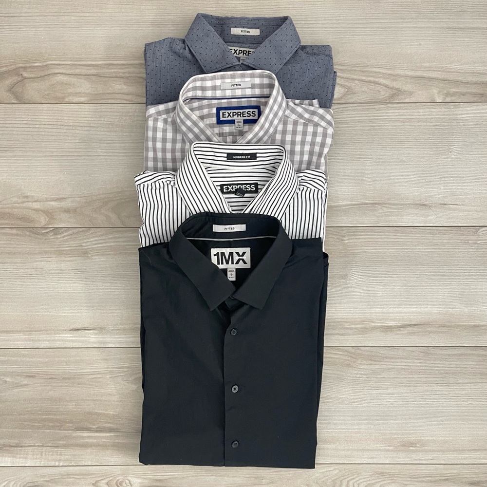 Express men’s dress shirts lot of 4